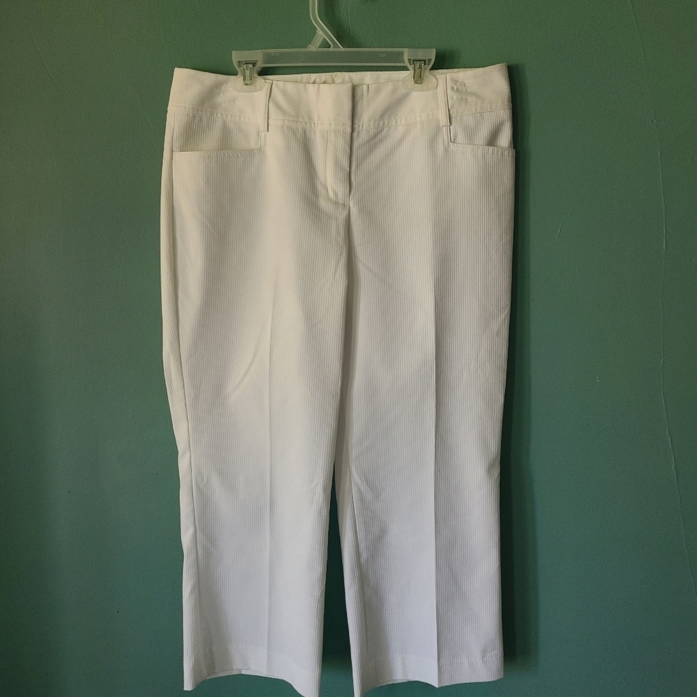 Express Design Studio White Cropped Trouser Size 8